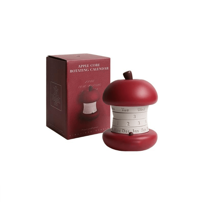 Design Creative Apple Core Perpetual Calendar Rotating Decoration