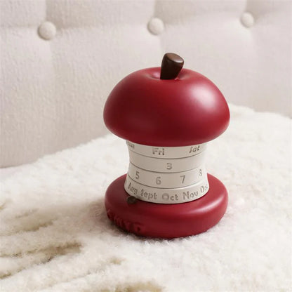 Design Creative Apple Core Perpetual Calendar Rotating Decoration
